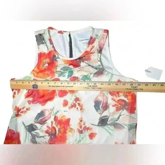 Calvin Klein floral print trapeze shift orange - Picture 7 of 13